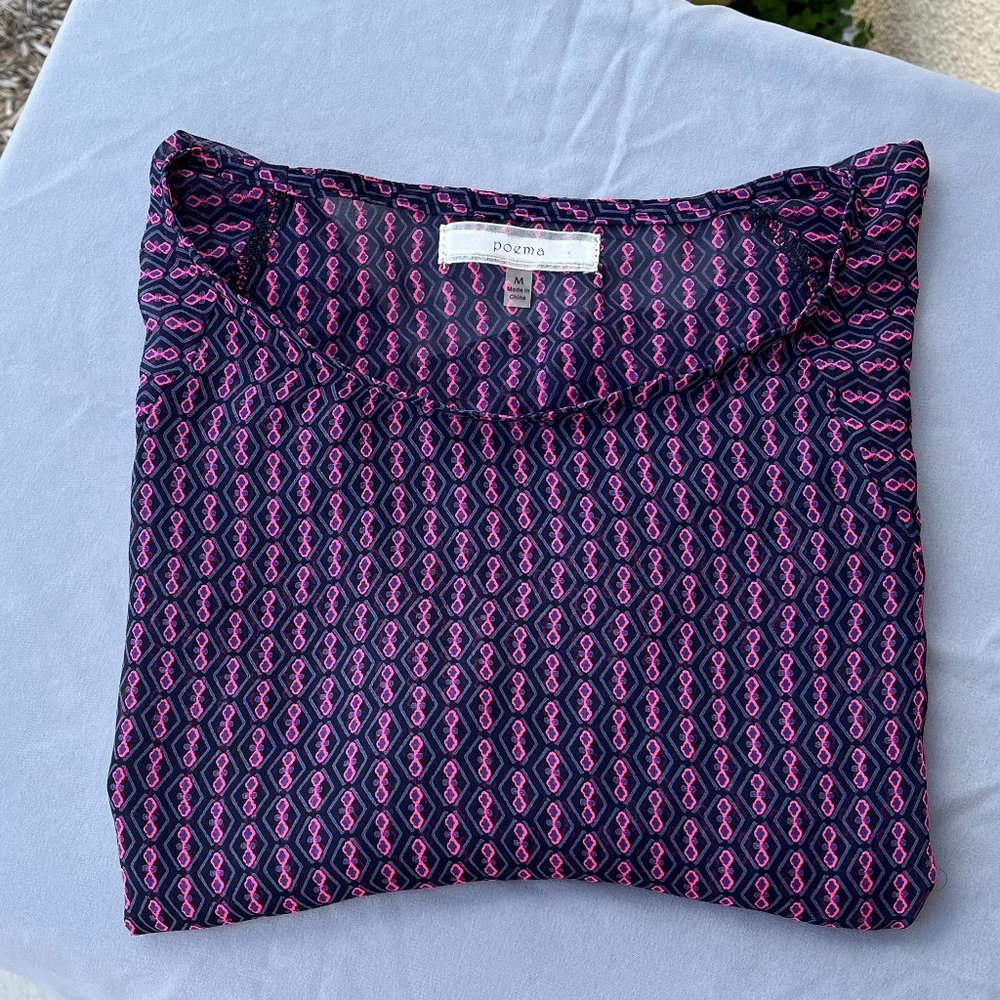 2/$7 Poema Crop Sheer Blouse For Girls Size Medium